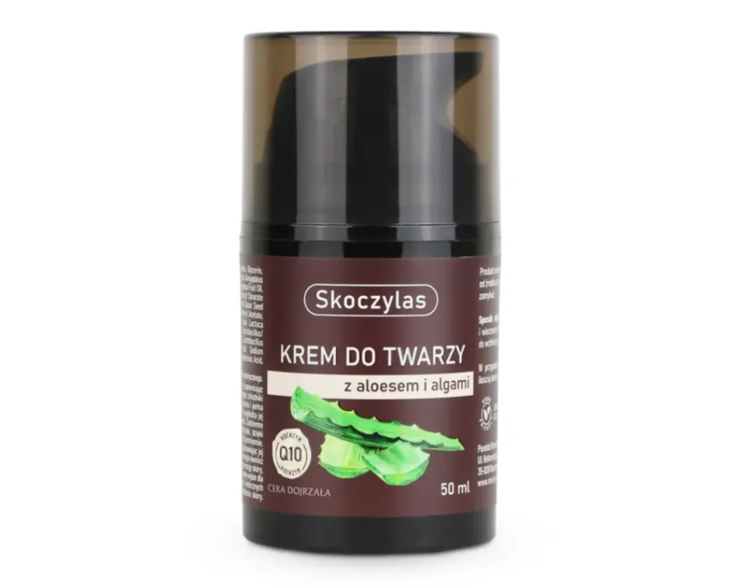 KREM do twarzy z aloesem, algami i koenzymem SKOCZYLAS
